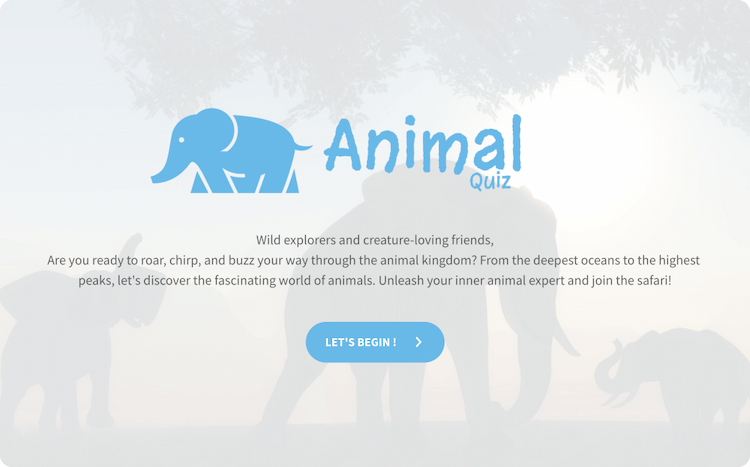 Animal Quiz Template