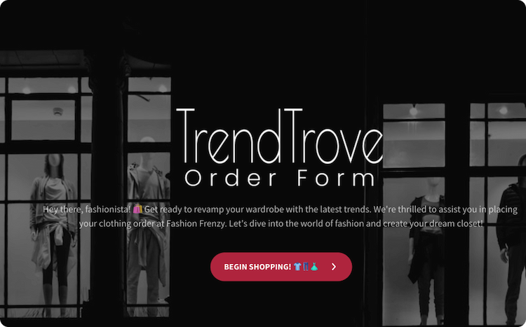 Retail Order Form Template